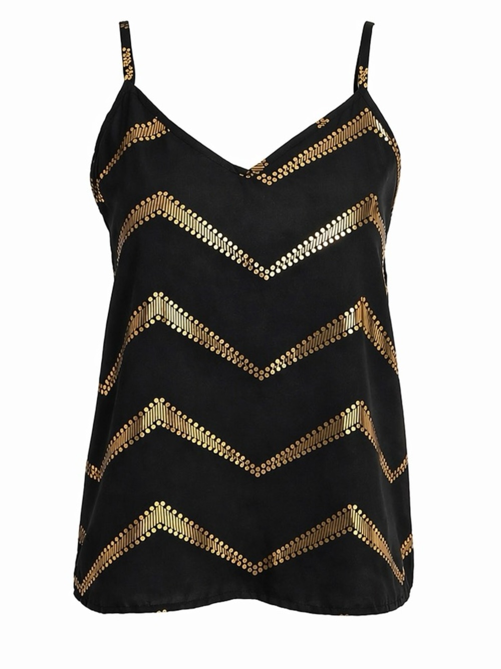 Black & Gold Chevron Cami – SIZE SMALL